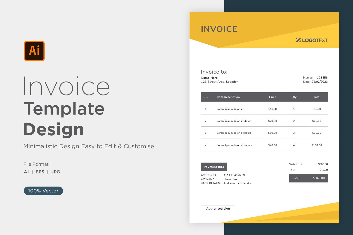 Template #320860 Invoice Design Webdesign Template - Logo template Preview