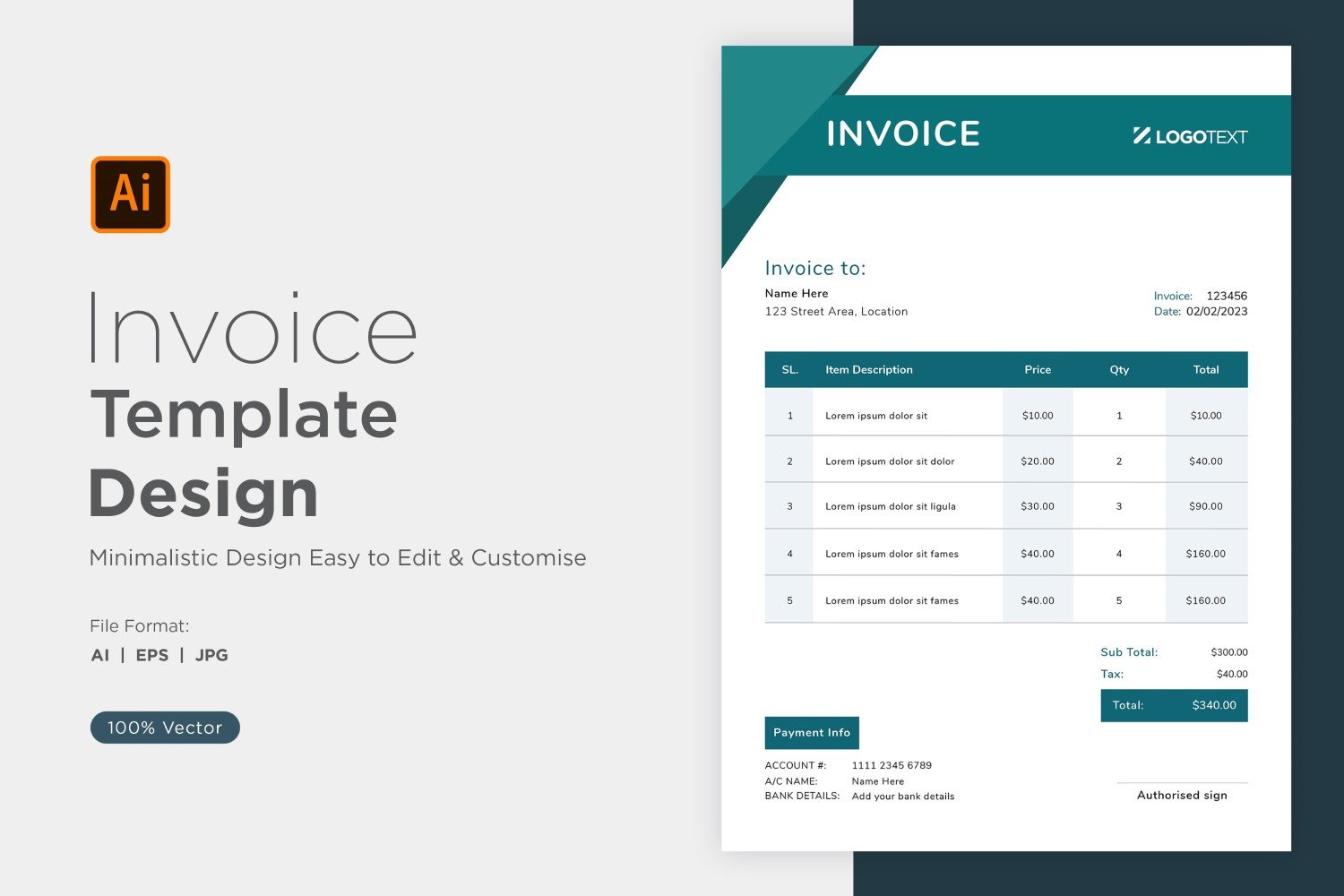 Template #320863 Invoice Design Webdesign Template - Logo template Preview