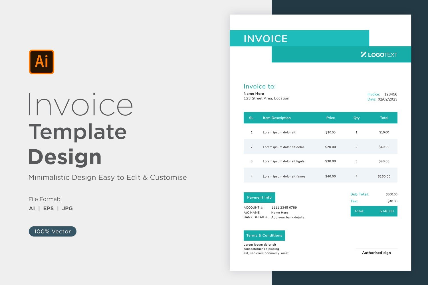 Template #320864 Invoice Design Webdesign Template - Logo template Preview