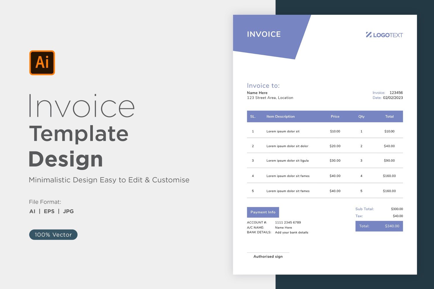 Template #320865 Invoice Design Webdesign Template - Logo template Preview