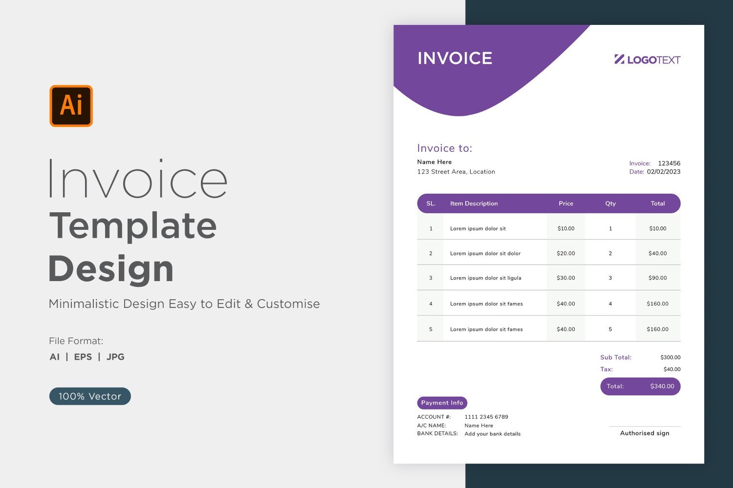 Template #320867 Invoice Design Webdesign Template - Logo template Preview