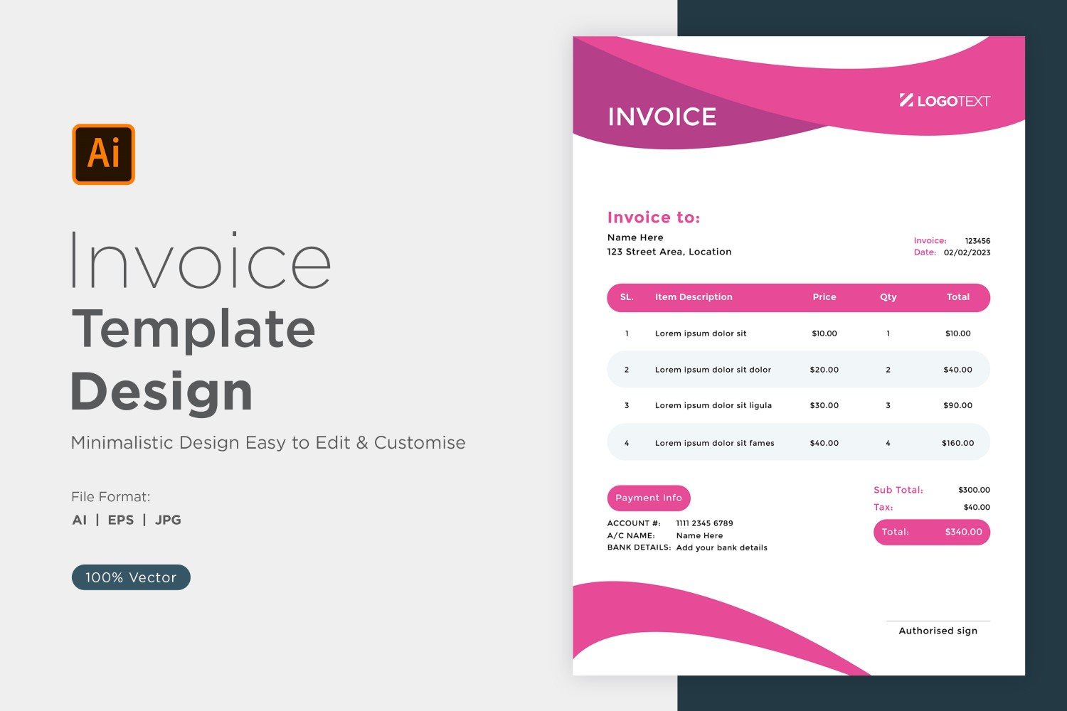 Template #320870 Invoice Design Webdesign Template - Logo template Preview