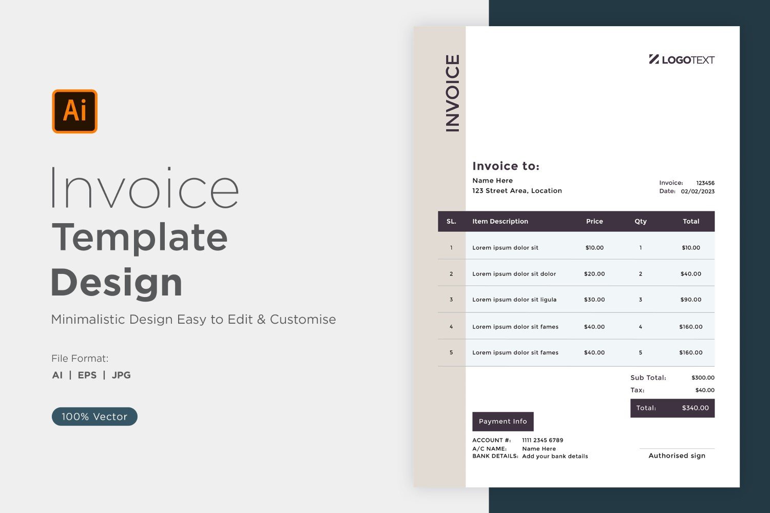 Template #320874 Invoice Design Webdesign Template - Logo template Preview