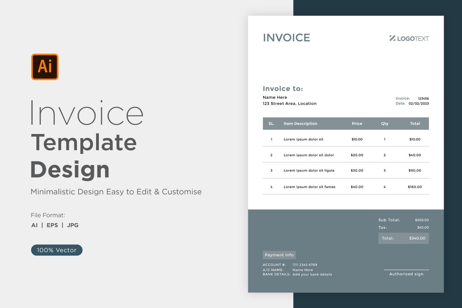 Template #320876 Invoice Design Webdesign Template - Logo template Preview