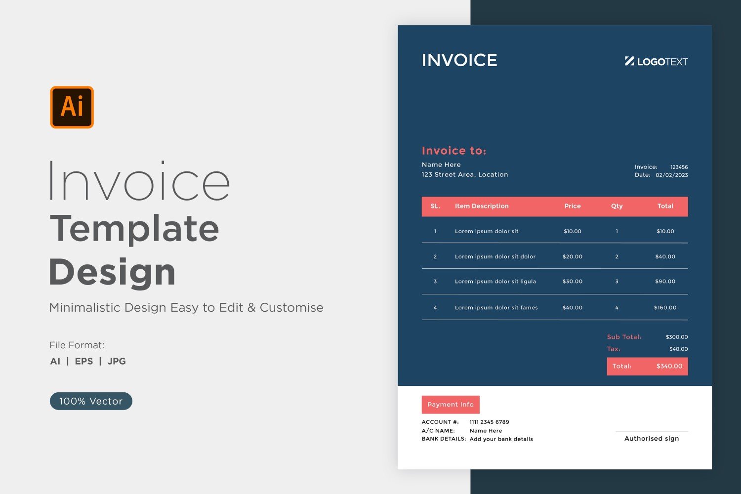 Template #320878 Invoice Design Webdesign Template - Logo template Preview