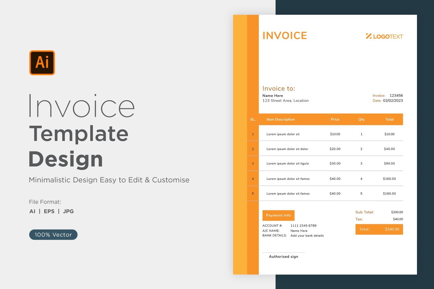 Template #320879 Invoice Design Webdesign Template - Logo template Preview