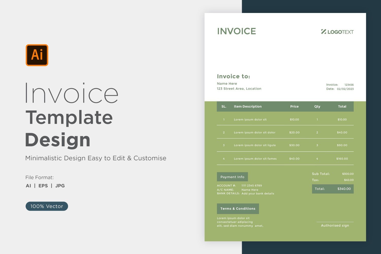 Template #320880 Invoice Design Webdesign Template - Logo template Preview