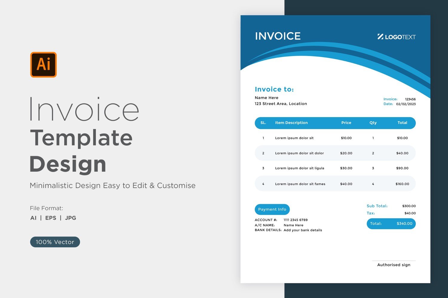 Template #320882 Invoice Design Webdesign Template - Logo template Preview