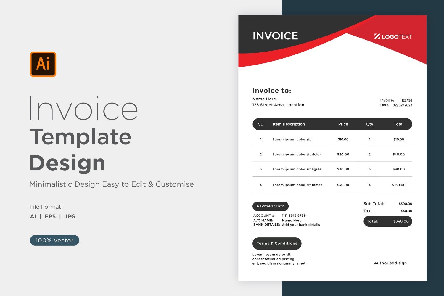 Template #320887 Invoice Design Webdesign Template - Logo template Preview