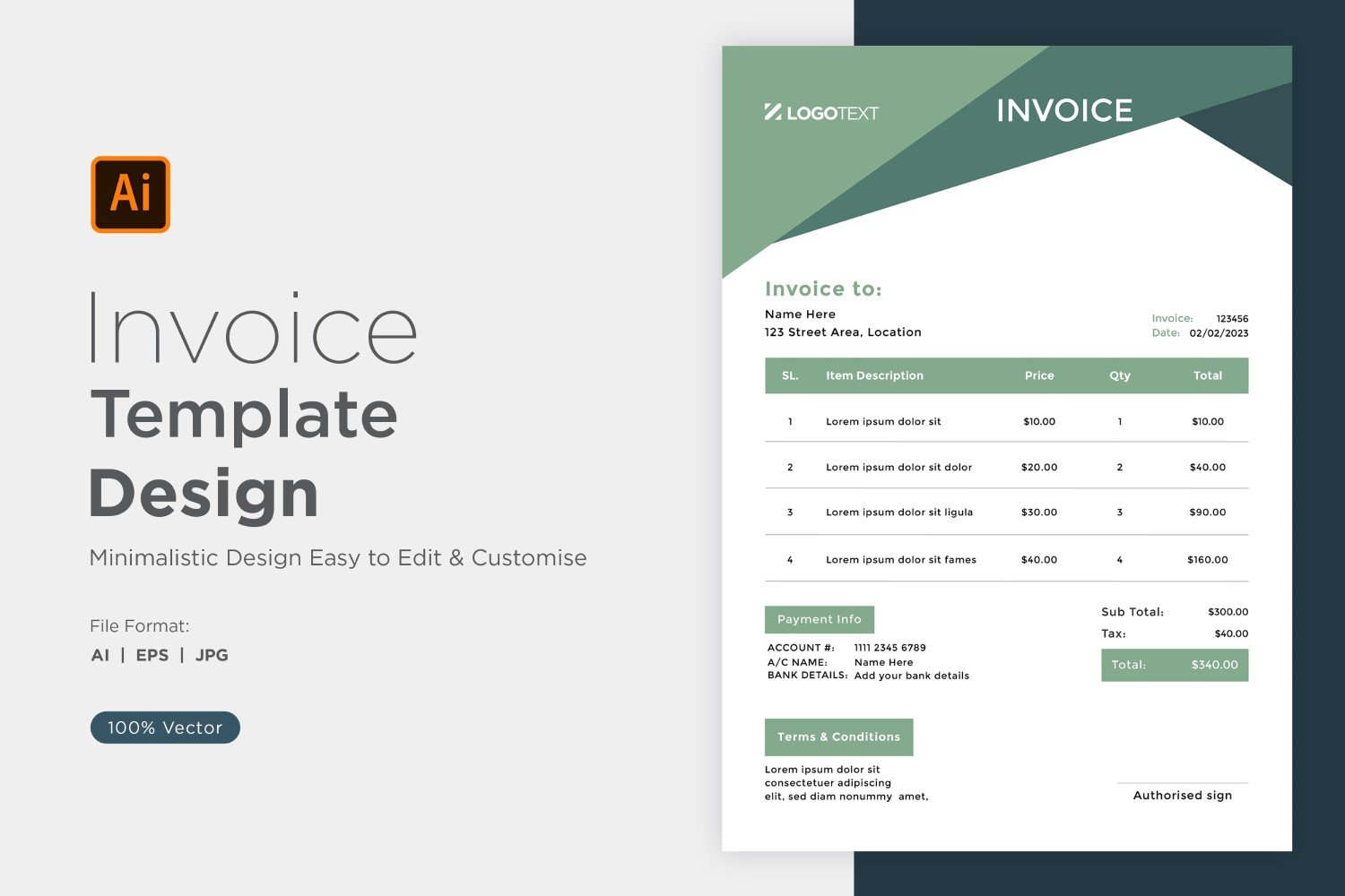 Template #320889 Invoice Design Webdesign Template - Logo template Preview