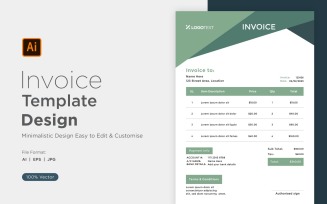 Corporate Invoice Design Template Bill form Business Payments Details Design Template 100