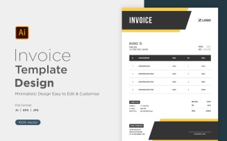 Corporate Invoice Design Template Bill form Business Payments Details Design Template 25