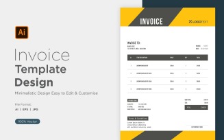Corporate Invoice Design Template Bill form Business Payments Details Design Template 40