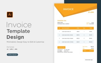 Corporate Invoice Design Template Bill form Business Payments Details Design Template 44