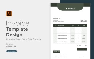 Corporate Invoice Design Template Bill form Business Payments Details Design Template 48