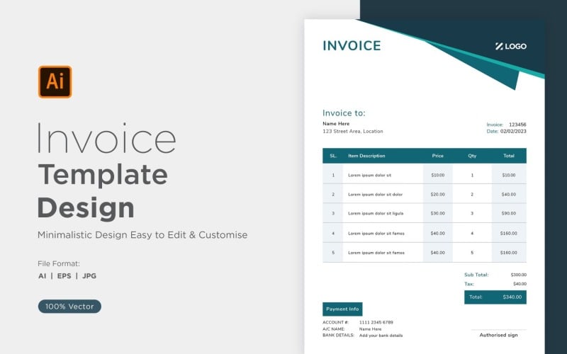 Corporate Invoice Design Template Bill form Business Payments Details Design Template 60 Corporate Identity
