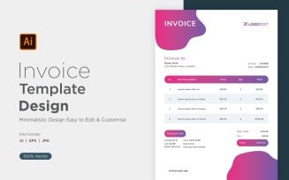 Corporate Invoice Design Template Bill form Business Payments Details Design Template 64
