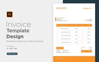 Corporate Invoice Design Template Bill form Business Payments Details Design Template 68