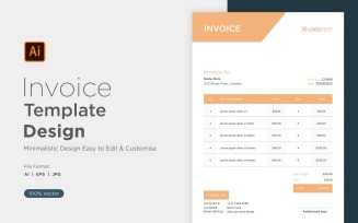 Corporate Invoice Design Template Bill form Business Payments Details Design Template 74