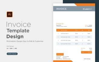 Corporate Invoice Design Template Bill form Business Payments Details Design Template 75