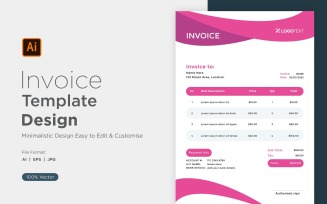 Corporate Invoice Design Template Bill form Business Payments Details Design Template 81