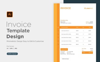Corporate Invoice Design Template Bill form Business Payments Details Design Template 89