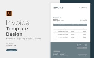Corporate Invoice Design Template Bill form Business Payments Details Design Template 92
