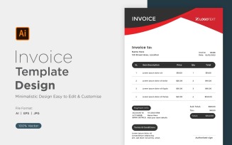 Corporate Invoice Design Template Bill form Business Payments Details Design Template 98