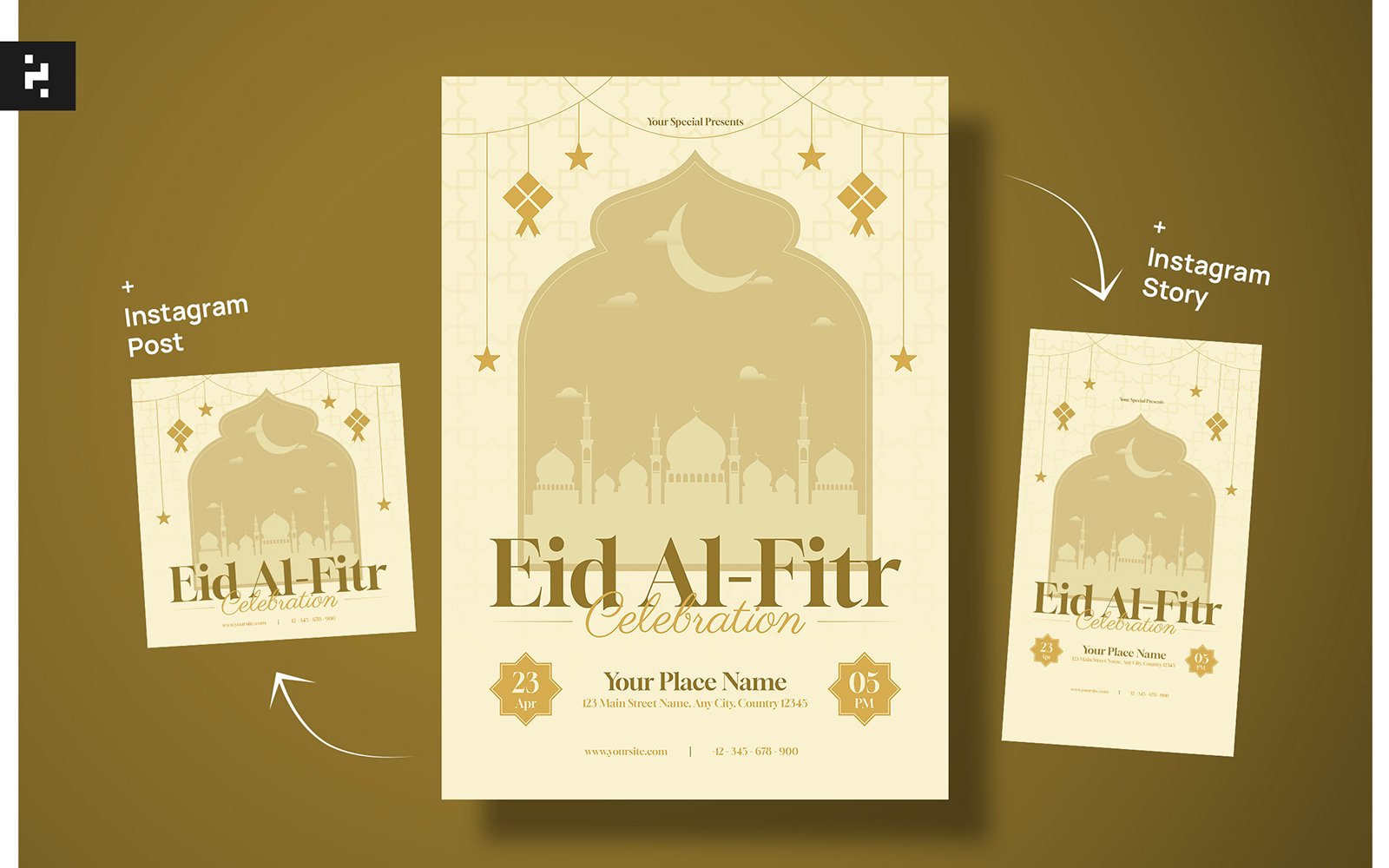 Kit Graphique #320962 Eid Fitr Divers Modles Web - Logo template Preview