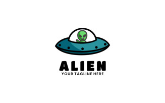 Alien Mascot Cartoon Logo Style