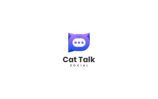 Cat Talk Gradient Logo Style