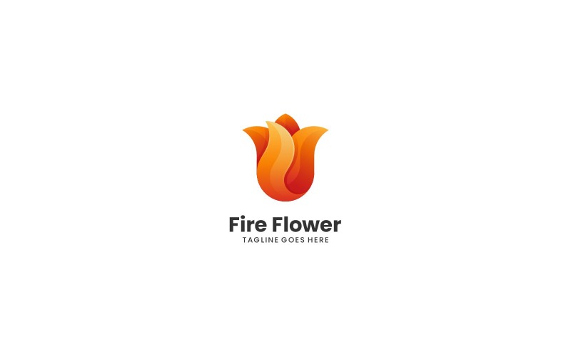 Fire Flower Gradient Logo Logo Template