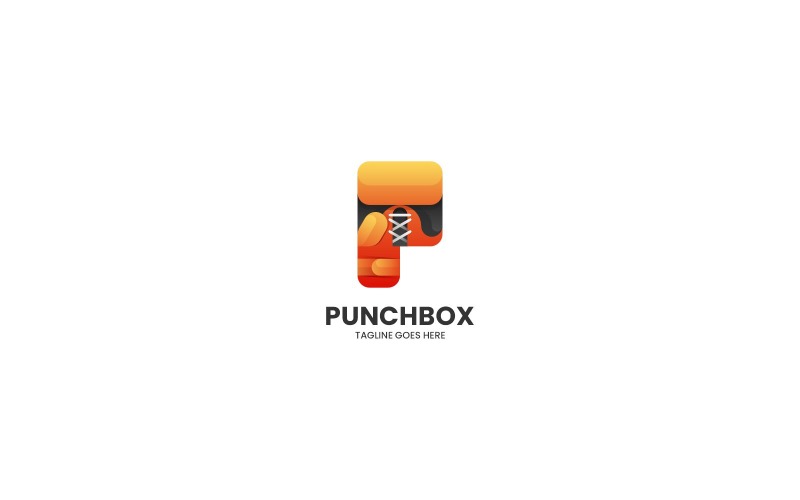 Letter P - Punch Box Gradient Logo Logo Template