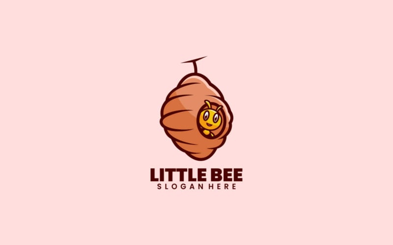Little Bee Mascot Cartoon Logo Logo Template