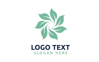 Leaf Circle flower logo symbol or design your logo Brand v10