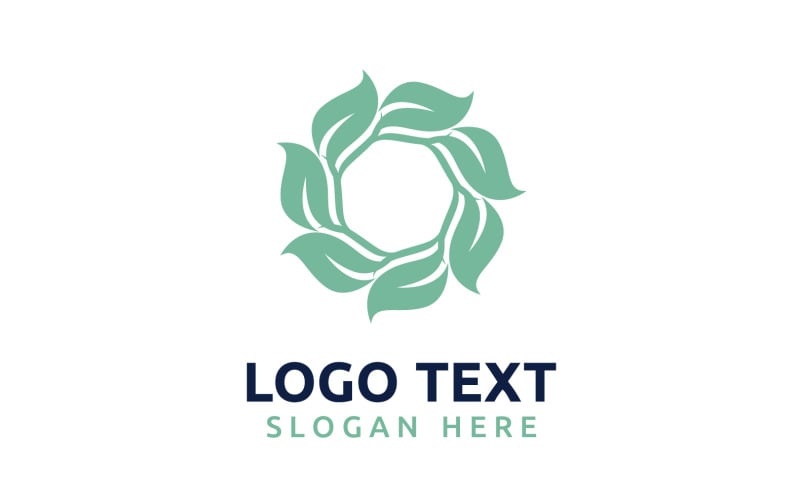 Leaf Circle flower logo symbol or design your logo Brand v11 Logo Template