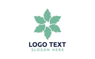 Leaf Circle flower logo symbol or design your logo Brand v13