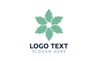 Leaf Circle flower logo symbol or design your logo Brand v13