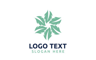 Leaf Circle flower logo symbol or design your logo Brand v14