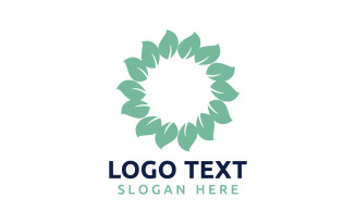 Leaf Circle flower logo symbol or design your logo Brand v16