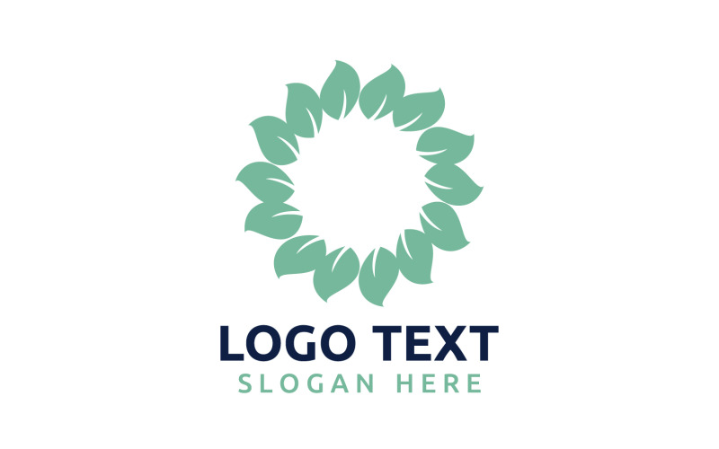 Leaf Circle flower logo symbol or design your logo Brand v16 Logo Template