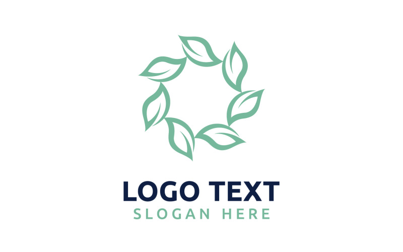 Leaf Circle flower logo symbol or design your logo Brand v17 Logo Template