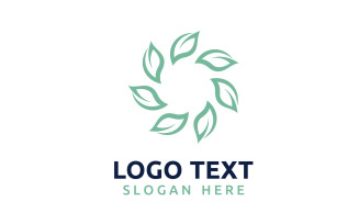 Leaf Circle flower logo symbol or design your logo Brand v18