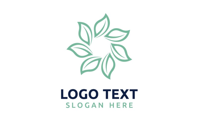 Leaf Circle flower logo symbol or design your logo Brand v19 Logo Template
