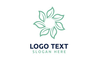 Leaf Circle flower logo symbol or design your logo Brand v19
