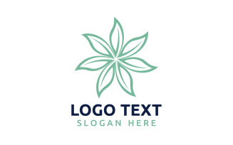 Leaf Circle flower logo symbol or design your logo Brand v20
