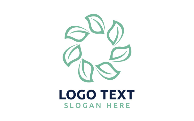 Leaf Circle flower logo symbol or design your logo Brand v21 Logo Template