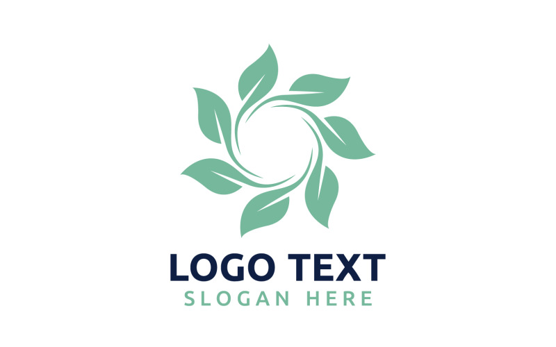 Leaf Circle flower logo symbol or design your logo Brand v24 Logo Template
