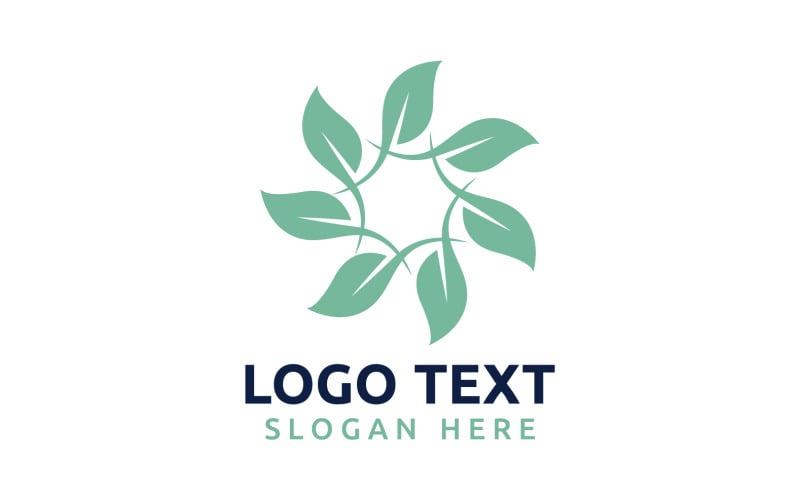 Leaf Circle flower logo symbol or design your logo Brand v25 Logo Template