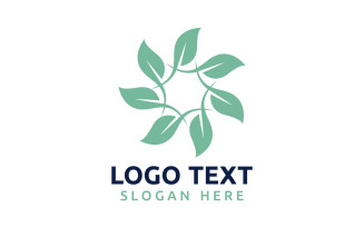 Leaf Circle flower logo symbol or design your logo Brand v25